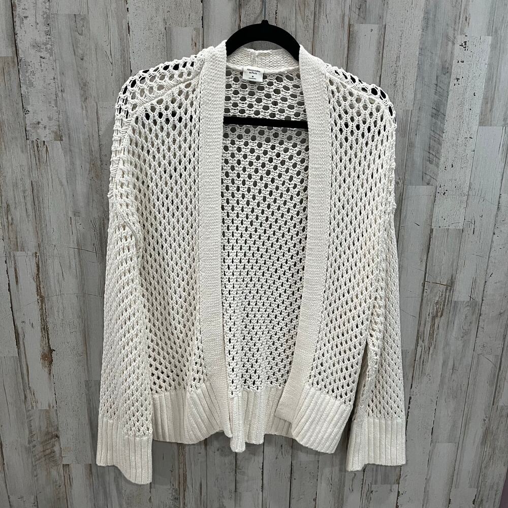 Abercrombie & Fitch Open Knit White Cardigan